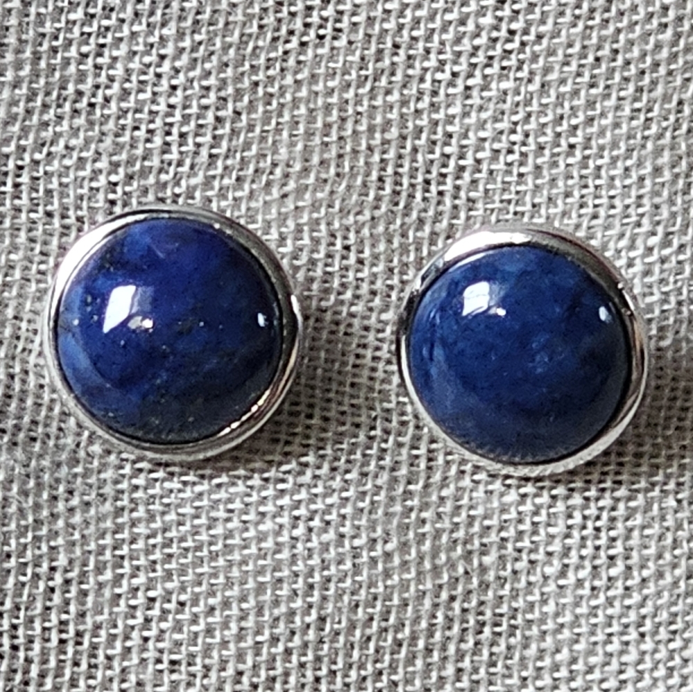 Lapis Lazuli Silver Stud Earrings